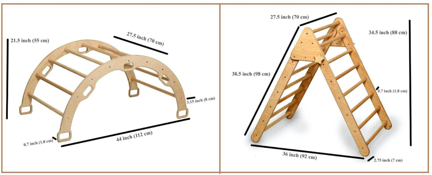 3 Pieces Climbing Set / Triangle - Arch - Ramp - MONTEFOLY