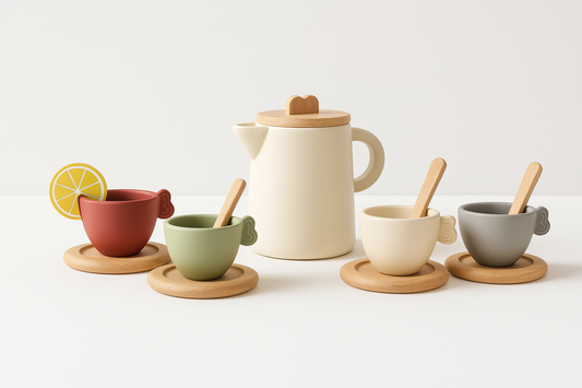 Service à thé en bois - Jeu d'imitation Montessori