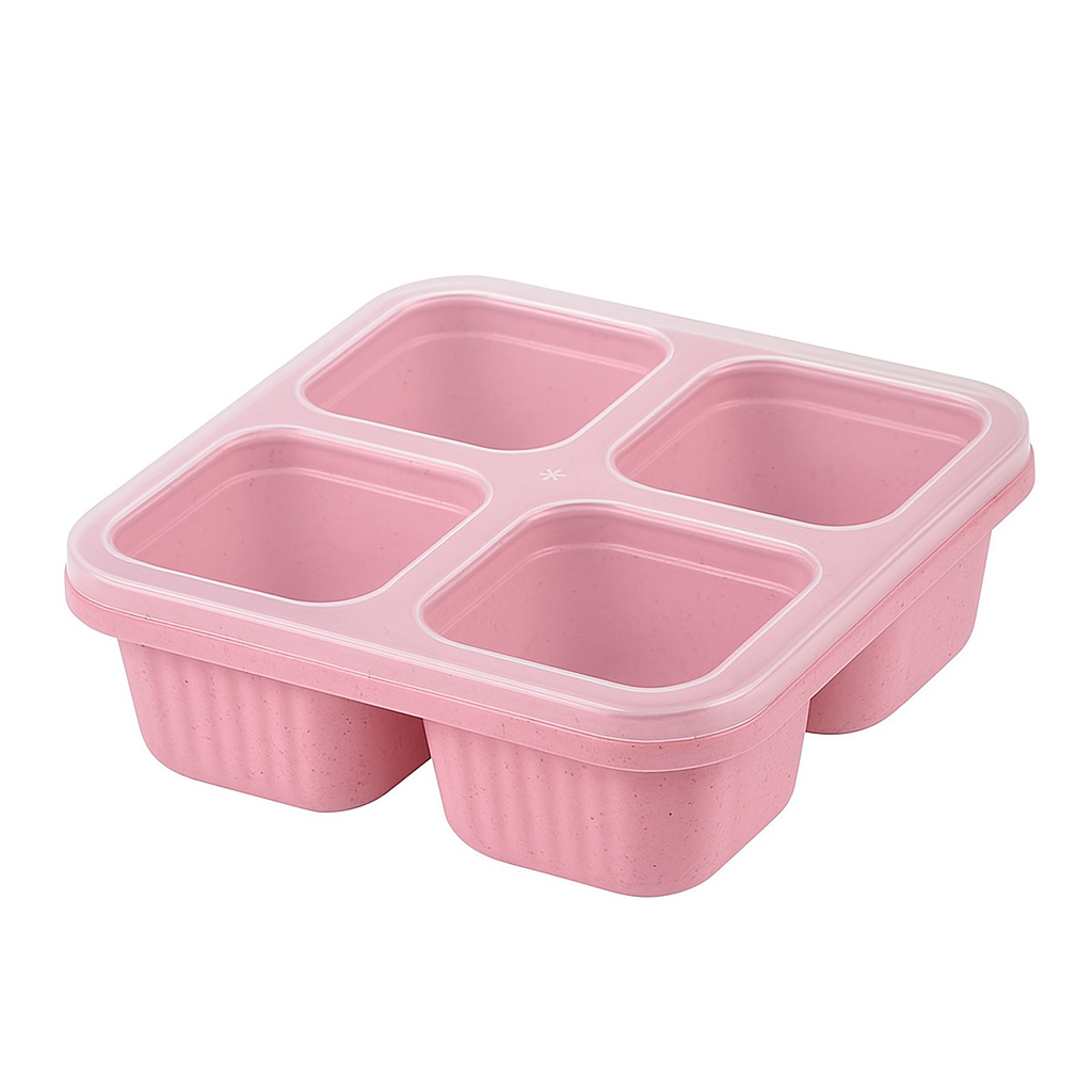 4 Grid Snack Containers – Reusable Meal Prep & Lunch Box