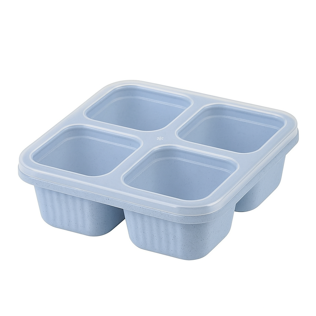 4 Grid Snack Containers – Reusable Meal Prep & Lunch Box