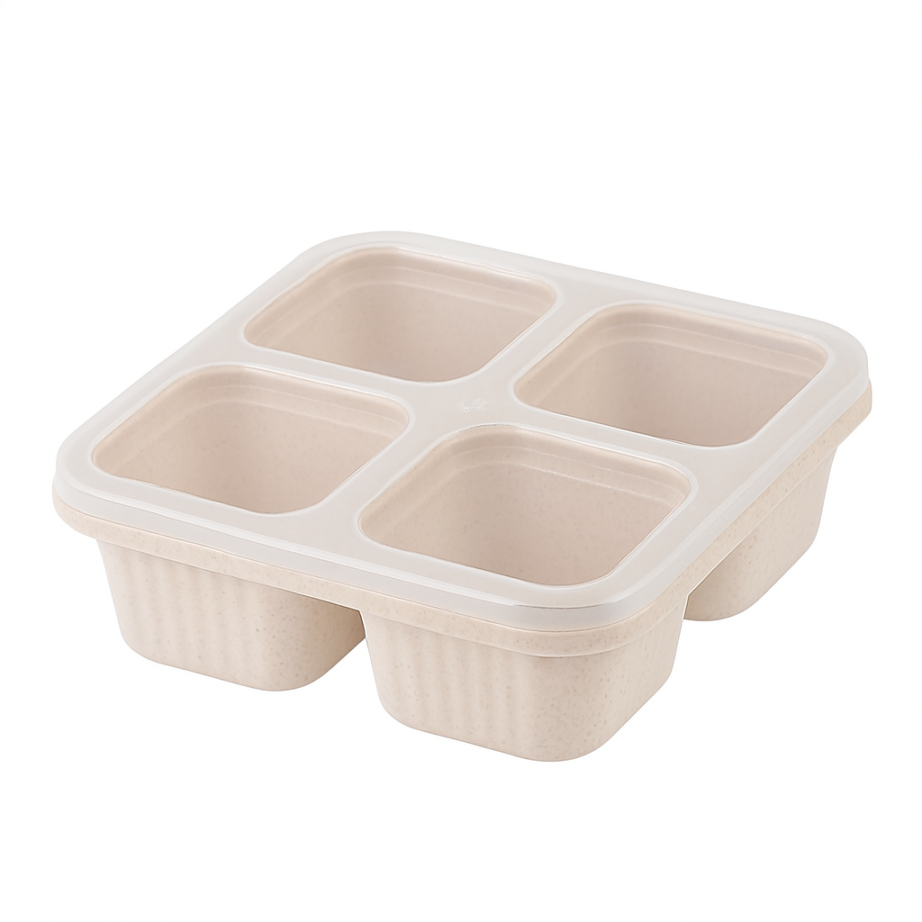 4 Grid Snack Containers – Reusable Meal Prep & Lunch Box