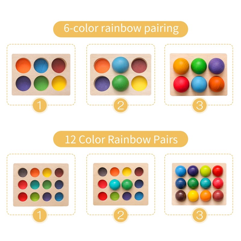 Montessori game - Wooden rainbow sorting