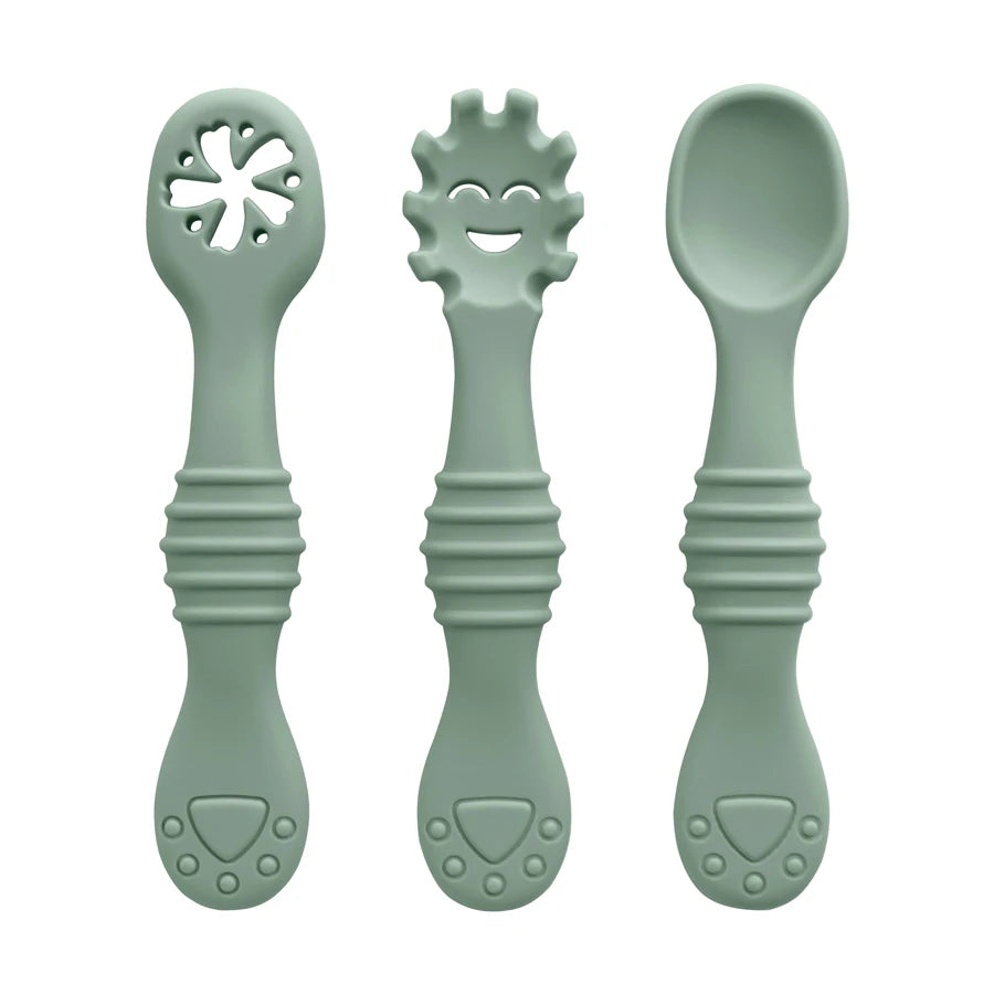 3PCS Baby Silicone Spoon Set – Safe & Soft for First Meals