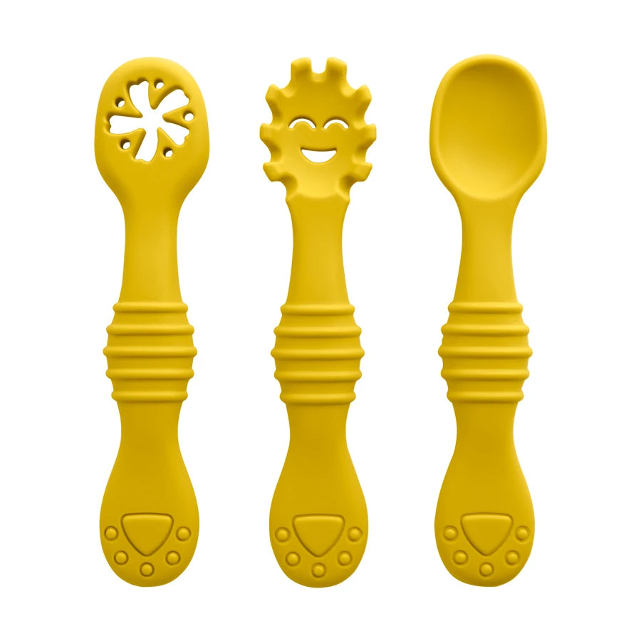 3PCS Baby Silicone Spoon Set – Safe & Soft for First Meals