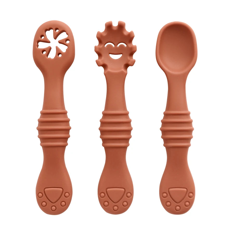 3PCS Baby Silicone Spoon Set – Safe & Soft for First Meals