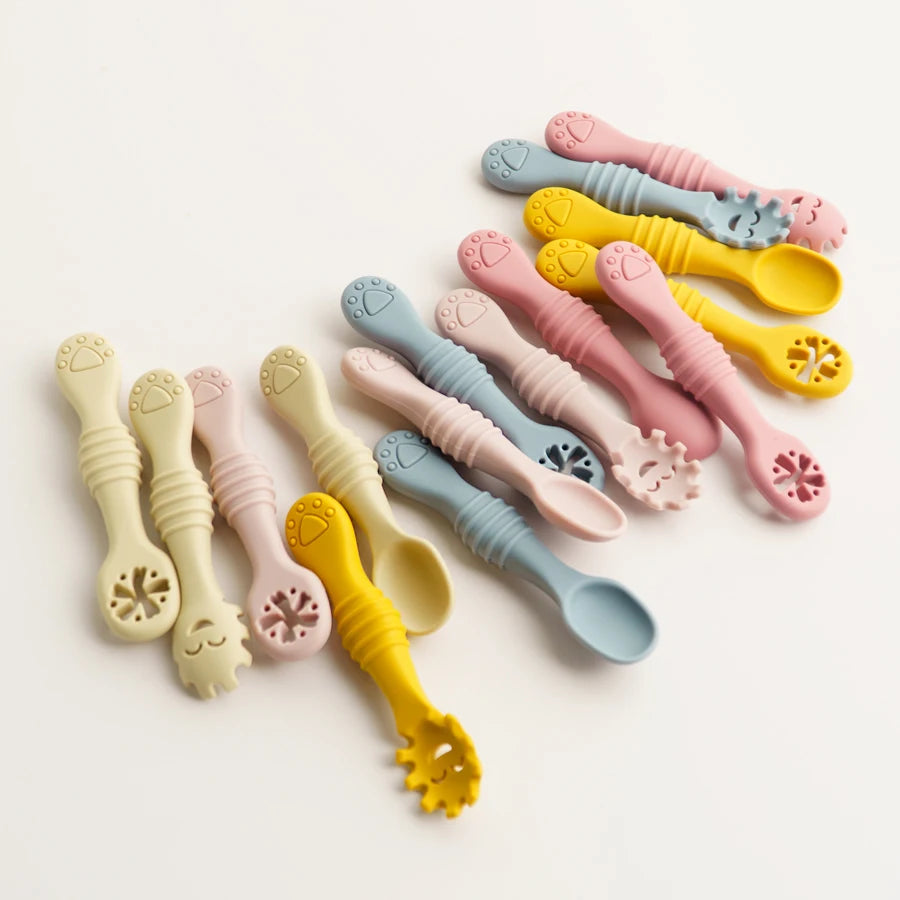3PCS Baby Silicone Spoon Set – Safe & Soft for First Meals
